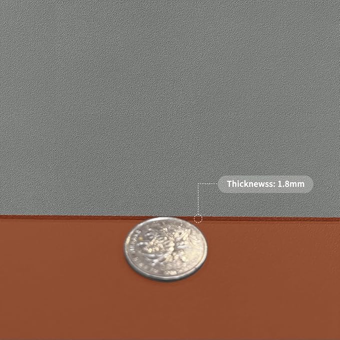 Faux Leather Table Cover,1.8mm Thick,54x54 Inch Table Protector,Table Protector For Dining Room Table,Dining Table Cover,Table Cover Protector,Protector Para Mesa De Comedor(Brown+Gray,54x54)