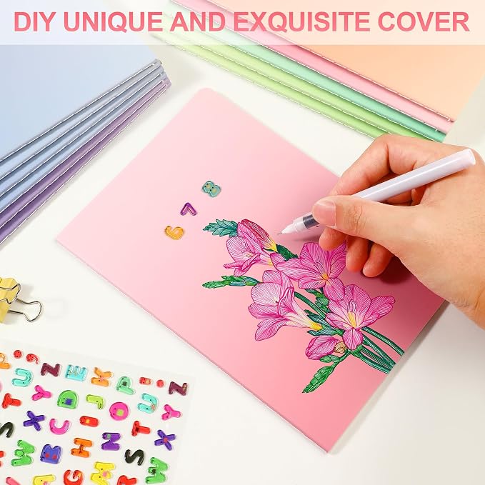 miikoul 18 Pack A5 Colorful Lined Notebook Bulk, Journals for Travelers 8''x5.6''college Ruled Composition Notebook, Writing Journal for School Office Business, 60 Pages/30 Sheets, 9 Color