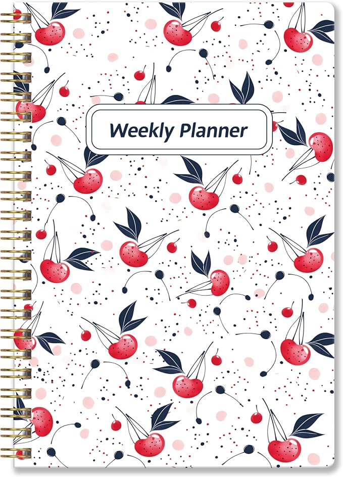 Undated Weekly Planner with To-Do List & Habit Tracker, 5.7" x 8" | 52 Weeks, 2-Page Weekly Spreads, Spacious Writing Space, No-Bleed Paper, Smooth Writing, Waterproof PVC Cover, Spiral Bound