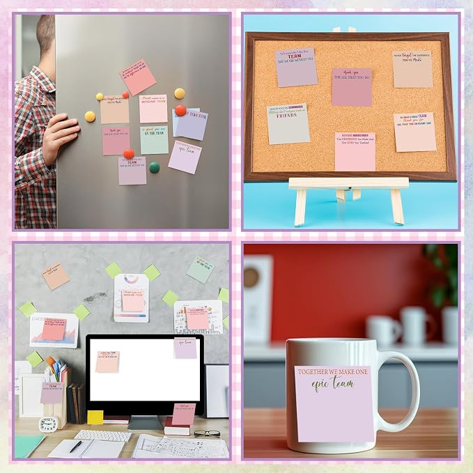 Yinder 24 Pcs Sticky Notes Gifts Bulk,Team,Aesthetics
