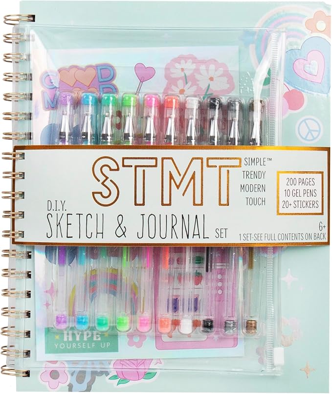 STMT D.I.Y.Journal Set, Stationary Kit with Notebook for Writing and Drawing, DIY for Girls Ages 8+, Sketch & Journal