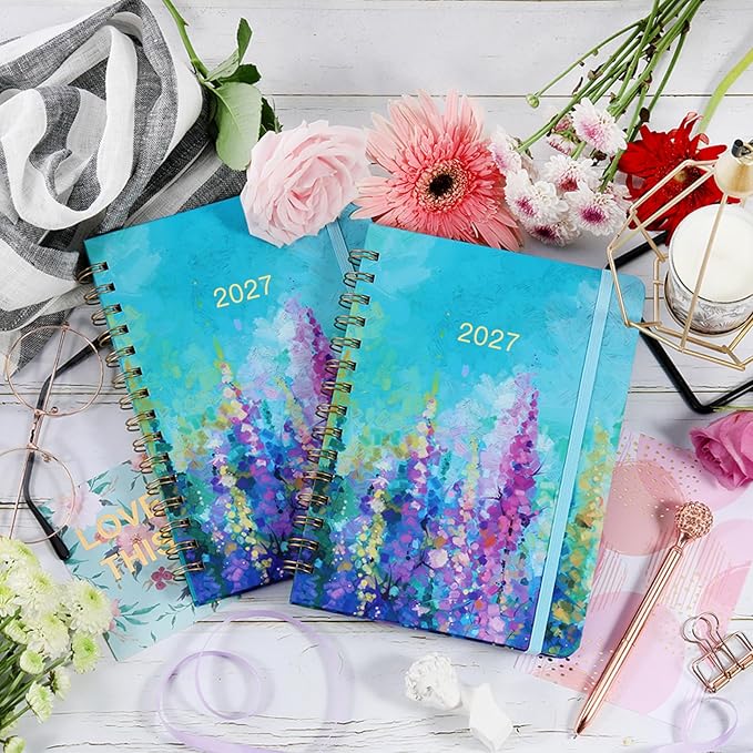 2027 Planner - 2027 Planner Weekly and Monthly, JAN.2027 - DEC.2027 | Planner 2027, 6.5" x 8.5", 2027 Calendar Planner Weekly and Monthly with Inspiring Quotes, Colorful Tabs, Pocket, Hardcover