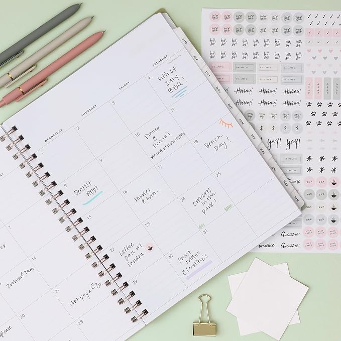 Blue Sky 2026-2027 Weekly & Monthly Academic Planner, 5"x8", Stratford | July 2026 - June 2027, Flexible Cover, Wirebound, Laminated Tabs, Storage Pocket, Stickers, Academic Year, The Everygirl