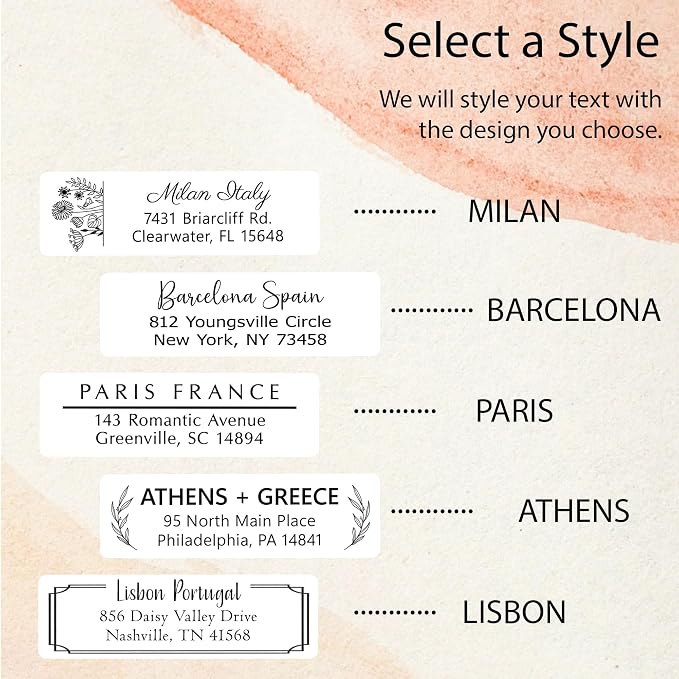 Personalized Return Address Labels - Custom Address Labels & Address Stickers for Envelopes - High Gloss Self-Adhesive Mailing Labels on Sheets (50-1000)