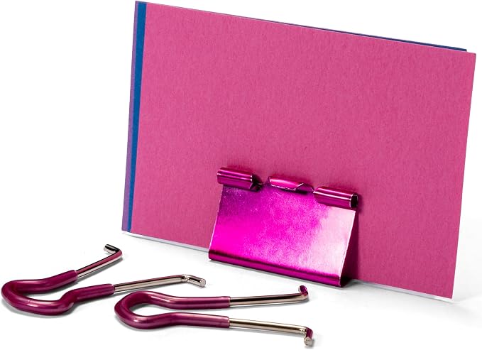 Officemate 31054 Easy Grip Medium Binder Clips, 6 packs of 12 clips each, assorted metallic colors.