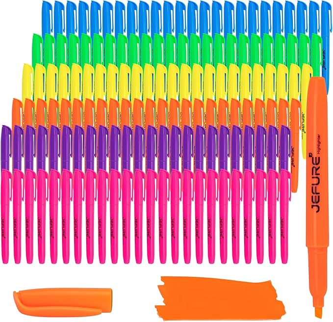 138 Pcs Highlighters, Chisel Tip, Assorted Colors, Quick Dry, Bulk | Bible Highlighters for Studying, Note-Taking, School, College, Office, Teacher & Student Supplies