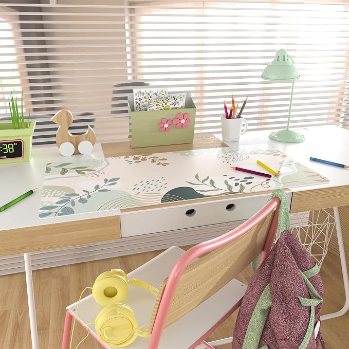Colorful Star Large Mouse Pad, Green Pink Waterproof Desk Mat, Abstract Boho Double Sided Computer Gaming Mouse Pad, XXL Full Desk Mousepad Non Slip Desk Pad for School Office Home 31.5" x 15.7"