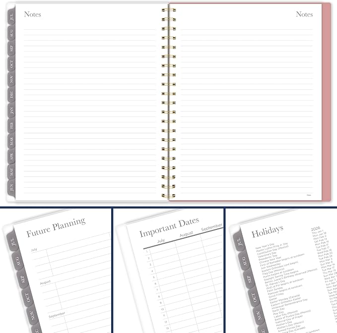 Mead Planner 2026-2027 Weekly & Monthly Academic 15-Month April-June, 8-1/2" x 11", Flower Patch (1804-905A) (Pack of 12)