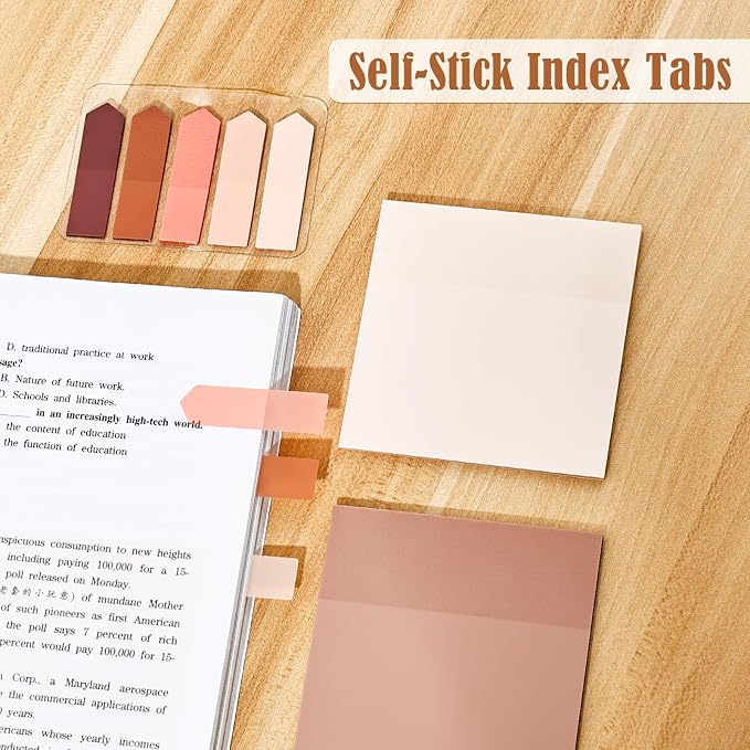 BAYTORY 500 Sheets Transparent Sticky Notes, 3 x 3 Inch Colored Memo Pads | Self-Stick Notes, Waterproof See Through, for Office & School Study Supplies