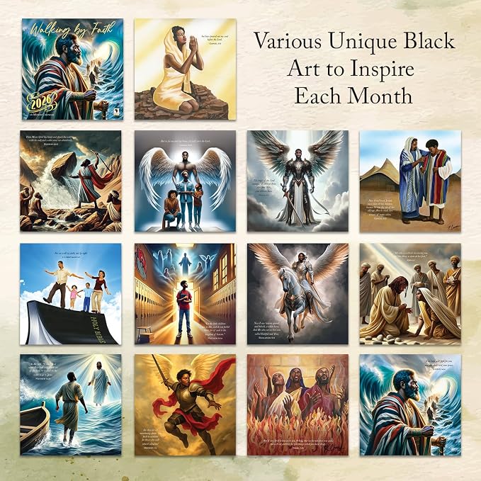 African American Expressions 2026 Wall Calendar – Walking by Faith – Monthly Calendar Celebrating Black Culture & History, 12x12 Hanging Calendar, 16 Months – Christian Gifts for Women