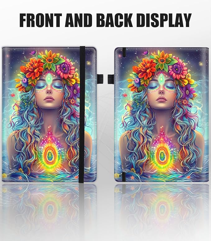 Hardcover Executive Notebooks, A5 PU Leather Lined Journal Notebook, 200 Pages Thick Paper Subject Notebooks for School,Work,Home Writing Business Notebook, Diary Book ，Mandala of The Heart