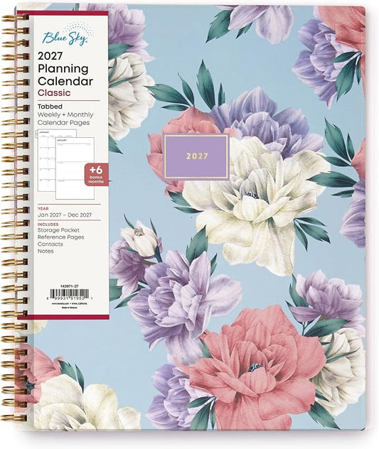 Blue Sky 2027 Weekly & Monthly Planner Calendar, 8.5"x11", Tula | January 2027 - December 2027, Flexible Cover, Durable Twin Wire Binding, Laminated Tabs, Storage Pocket