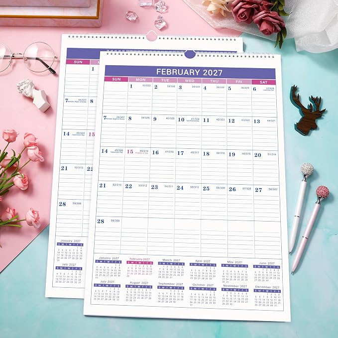 2026-2027 Wall Calendar - July 2026 - December 2027, 2026-2027 Calendar, 18 Months Wall Calendar, 12" x 17", Large Blocks, Spiral Bound