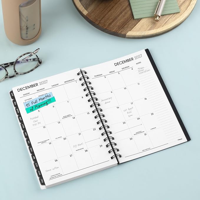 Mead Cambridge 2027 Planner, Weekly & Monthly, 15-Month Oct-Dec, 5.5" x 8.5", Aralia (1806-200-27)
