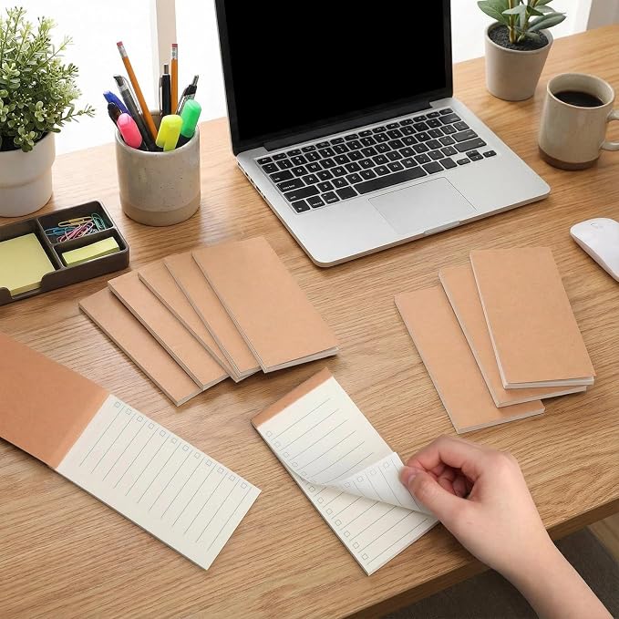 Eaasty 50 Pack Bulk Mini To Do List Notepads with Kraft Cover 5.5" x 2.7" Lined Tear-off Memo Pads Small Pocket Checklist Notebooks for Office, Teacher, Grocery Lists, Planning and Organization
