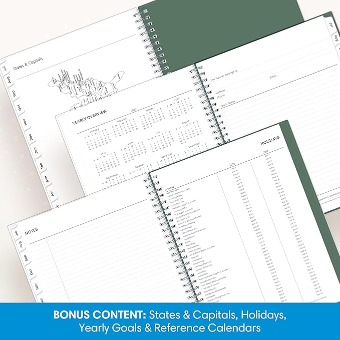 Blue Sky 2026-2027 Weekly & Monthly Academic Planner, 8"x10.875", Seychelle | July 2026 - June 2027, Flexible Cover, Wirebound, Laminated Tabs, Academic Year