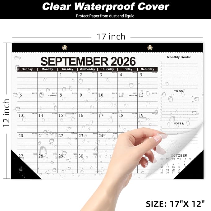 MZD8391 Desk Calendar 2026-2027, Jul 2026-Dec 2027, 17" x 12" Big Calendar | 18 Months, Large Desktop Calendar, Wall Calendar, Monthly Planner, Julian Dates,Home School Office Planning Organization Gift