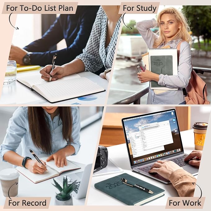 ENOMY Personalized A5 Notebook Writing Set Custom Notebook PU Leather Personalized Journal with Stylus Pen & Gift Box for College Holiday Travel Business Gift, Light Blue
