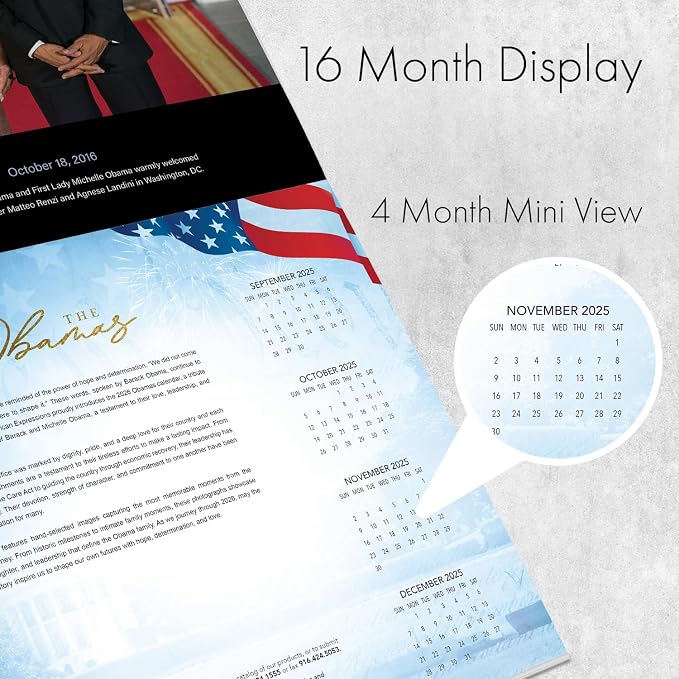 African American Expressions 2026 Wall Calendar Gift – The Obamas – Monthly Calendar Celebrating Black Culture & History, 12x12 Hanging Calendar, 16 Months