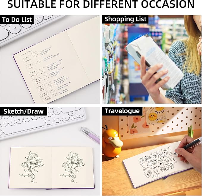 BOBO RABBIT 3 Pack Mini Blank Notebooks Pocket Size Unlined Paper Journal Notebook Total 600 Pages Sketch Book Small Softcover Vegan Leather No Line Sketchbook Cartoon Capybara Pattern for Travelers Drawing Sketching Travel Lay Flat, 3.9"x3.9" Inner(Mi...