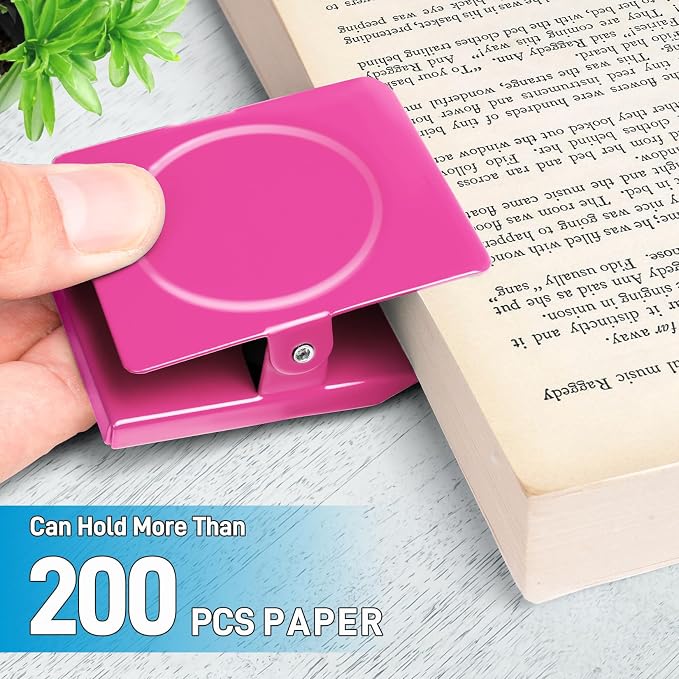 FINDMAG Pink Magnetic Clips, 4 Pack Heavy Duty Magnetic Clips for Kitchen