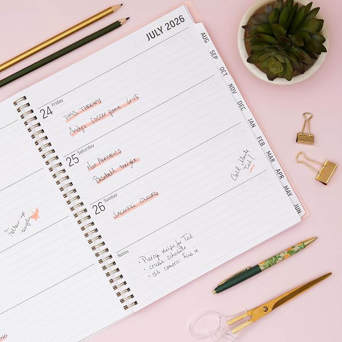 Blue Sky 2026-2027 Weekly & Monthly Academic Planner, 8.5"x11", Charlotte | July 2026 - June 2027, Large Print, Flexible Cover, Wirebound, Storage Pocket, Laminated Tabs, Academic Year