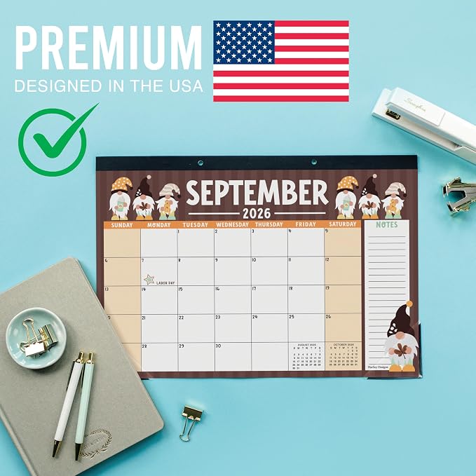 Hadley Designs Large Teacher Desk Calendar 2026-2027 - Desktop Calendar 2026, 18-Month Academic Desk Calendars for School, Home & Office, Cute Classroom Must Haves, Back to School Teacher Gifts
