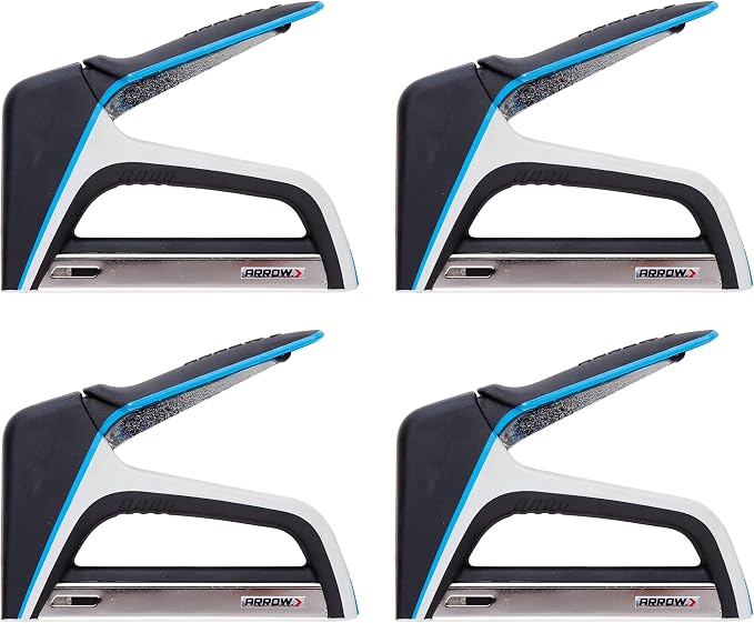 Arrow T50X Heavy-Duty Staple Gun for Upholstery, Furniture, Office, Decorating, Fits 1/4", 5/16”, 3/8", or 1/2" Staples | (Pack of 4)