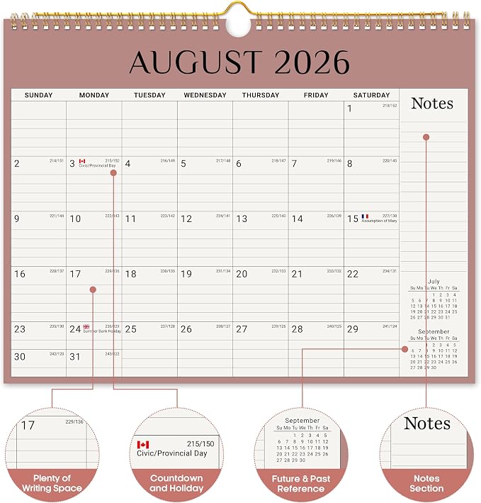 Calendar 2026-2027, 21-Month Wall Calendar Runs from Apr 2026 to Dec 2027,11.5" x 14.7",Large Monthly Calendar with Twin-Wire Binding, Perfect for Home or Office - Boho Colors