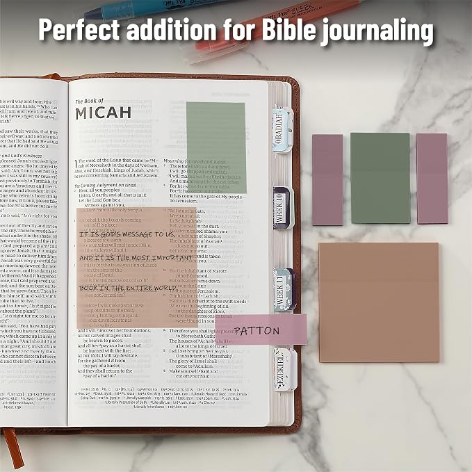 Mr. Pen- Transparent Sticky Notes Set, 200 Sheets | Transparent Sticky Notes and Planner Tabs with Black Fineliner Pen for Bible Study, Office, School, Planning