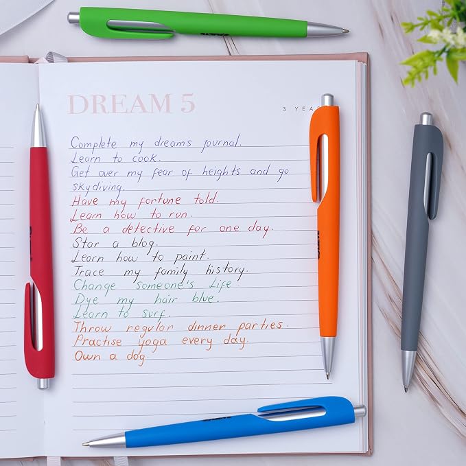 BLIEVE - Aesthetic Highlighters and Gel Pens With Soft Ink and Chisel Tip, Bible Highlighters and Pens No Bleed, Dry Fast Easy to Hold, for Bible Journaling Planner School Supplies (COLORFUL)