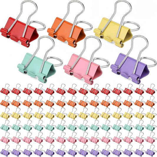 Yexiya 300 Pcs Medium Binder Clips Sturdy 1.25 Inch Muticolor Paper Med Clips Office Supplies Paper Clamps for Office Teachers Students School Business Supplies