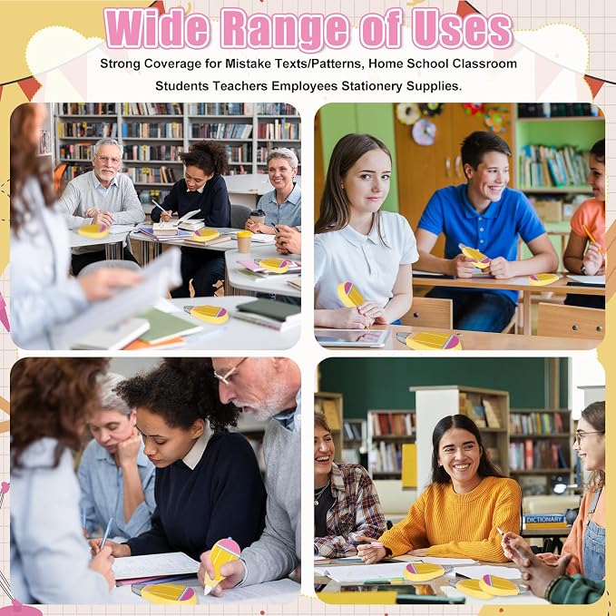 24 PCS Pencil Style Mini White Correction Tape | Back to School Mini White Film for Students, Classroom Rewardsfor Class Office Use