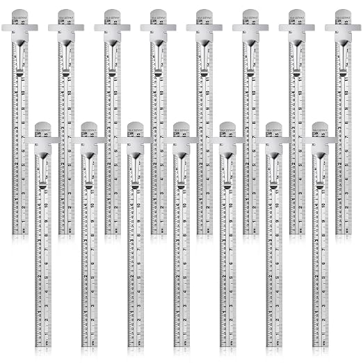 30 Pieces 6 Inch 15 cm Pocket Ruler Flexible Precision Stainless Steel Ruler with Detachable Clips Stainless Steel Pocket Clip Scale Gauge Metric British System