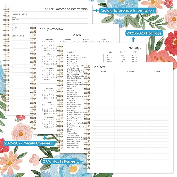 Planner 2026-2027 - 2026-2027 Planner Weekly and Monthly, July 2026 - June 2027, 9" x 11", Academic Planner 2026-2027, Calendar Planner, Printed Tabs, Holidays, Twin-wire Binding