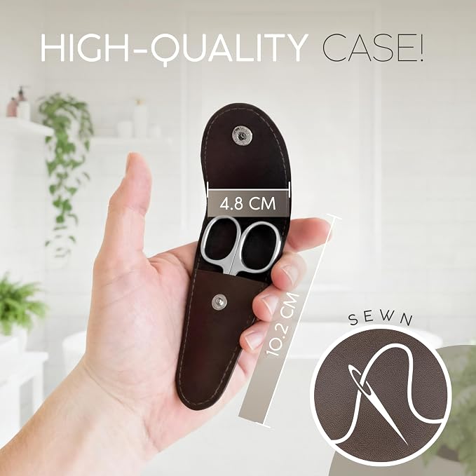 Solingen Curved Cuticle Scissors – Precision German Steel for Manicure & Pedicure, Eyebrow & Eyelash Grooming, Extra Sharp with Premium Storage Case