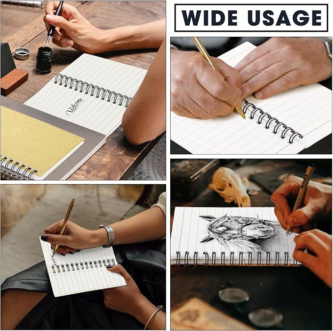 Jutom 54 Pcs Small Spiral Notebooks Memo Pads 3x5 Bulk Small Pocket Notepads Back to School Supplies Mini Notebook with Lined Mini Journals for Office & Work, 120 Pages (Glitter Gold)