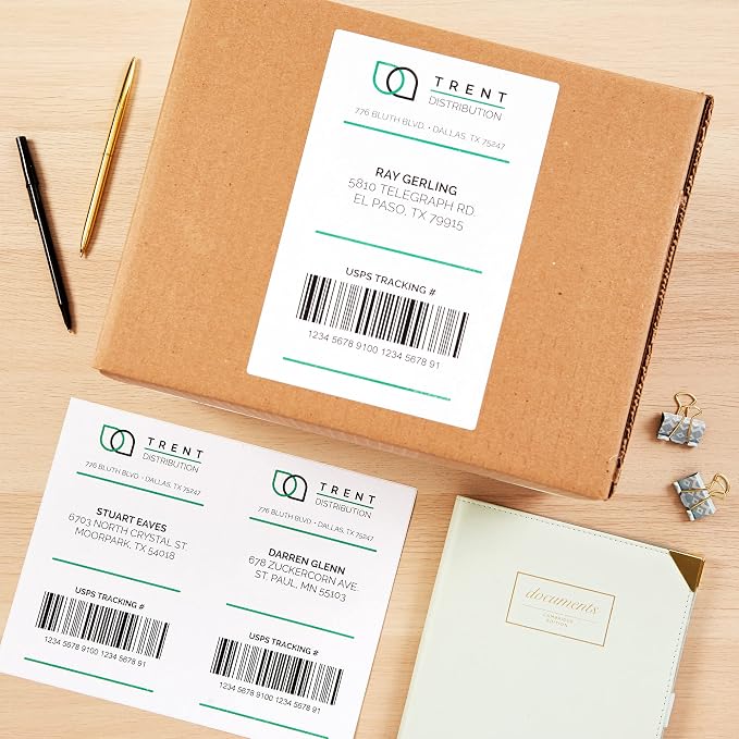 Avery Half-Sheet Printable Shipping Labels, 5.5" x 8.5" Customizable Stickers, White, 50 Blank Mailing Labels, Great for Mailing, Shipping, Organizing, and More (8126)
