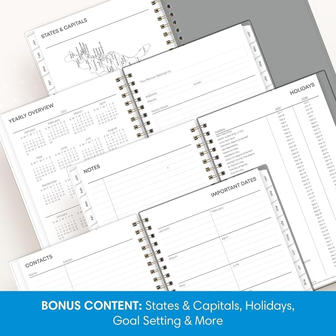 Blue Sky 2027 Weekly & Monthly Planner Calendar, 5"x8", Sophie | January 2027 - December 2027, Flexible Frosted Cover, Durable Twin Wire Binding, Laminated Tabs