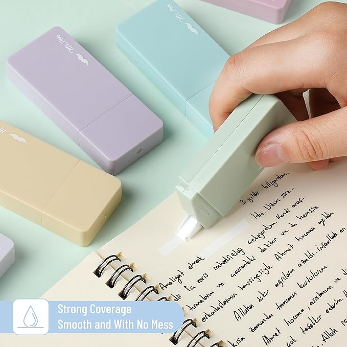 Mr. Pen- Aesthetic Correction Tape, 0.2" x 236", 6 pcs, Pastel Colors | Cute Correction Tape