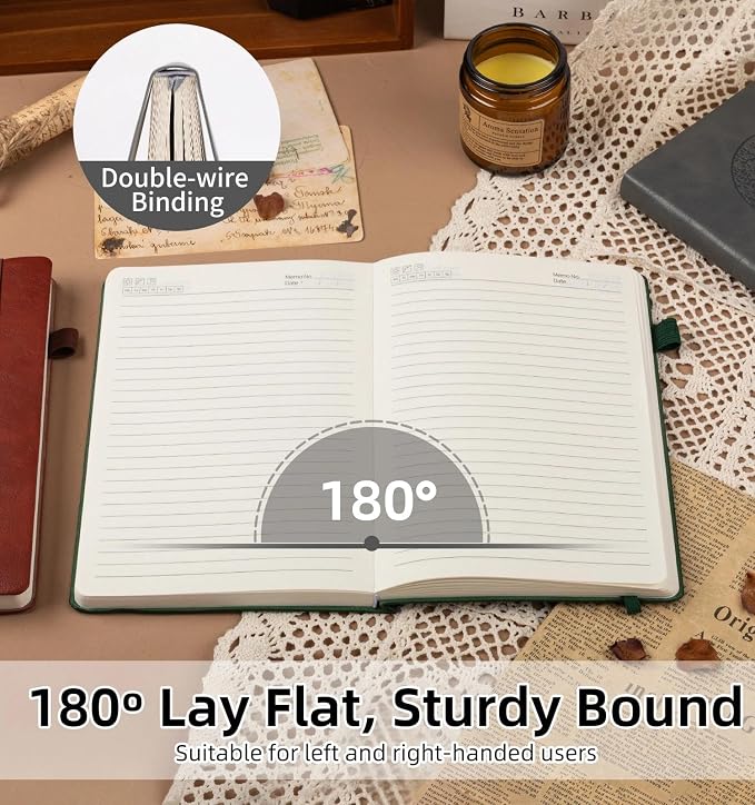 Lined Journal Notebook, A5 Leather Vintage Journals for Writing, 288 Pages College Ruled Notepad for Women Men, Vegan Leather Daily Notebook for Work, School, Travel, Note Taking(Tree of Life, Grey)