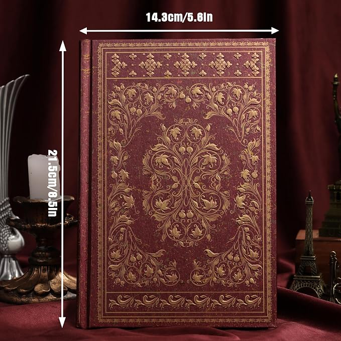 MGGAO Line Notebooks for Women Men, A5 Aesthetic Hardcover Ruled Diary | Vintage Design, 224 Pages, Ribbon, 100 GSM Thick Paper, Journal for Writing, Note Taking, Office, School, Journaling