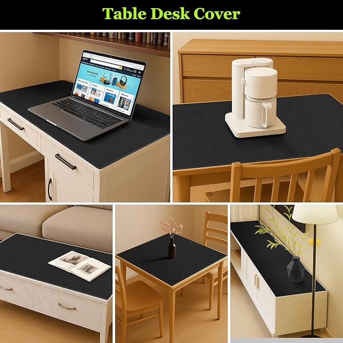 Warmstar Leather Table Cover 42 x 84 Inch, 1.8MM Thick PVC Table Protector Waterproof, Desk Cover Protector Non-Slip Desk Pad for Kitchen, Dresser, Gaming Desk,Dining Room Table