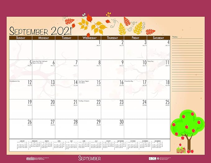 House of Doolittle 2021 Monthly Seasonal Desk Pad Calendar, 18.5 x 13 Inches, January - December (HOD1396-21)