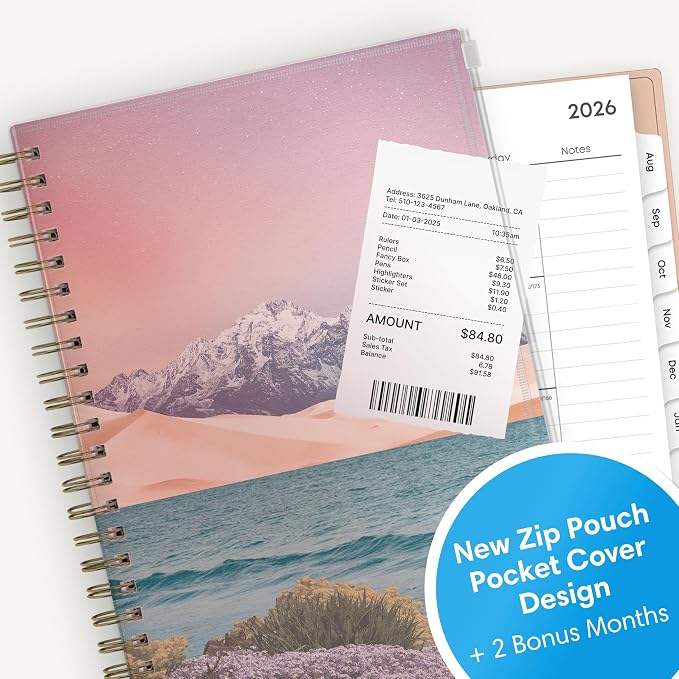 Blue Sky 2026-2027 Weekly & Monthly Academic Planner, 5"x8", Believe | July 2026 - June 2027, Flexible Cover With Zip Pouch, Wirebound, Storage Pocket, Academic Year