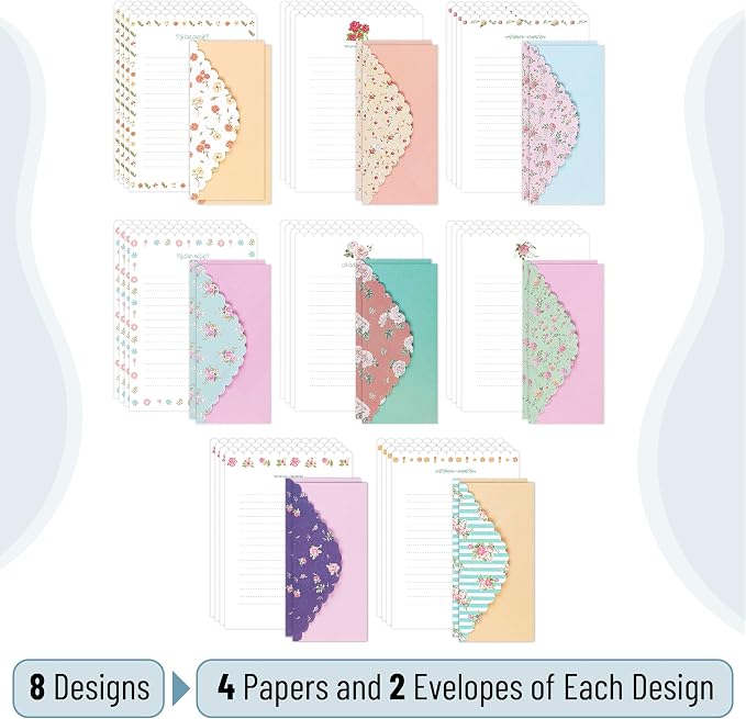 Mr. Pen- Stationery Writing Paper Set with Envelopes, 7.5" x 10.2" | 32 Letter Sheets & 16 Envelopes, Smooth Printable Letter Paper for Handwritten Notes, Personal Letters, Invitations