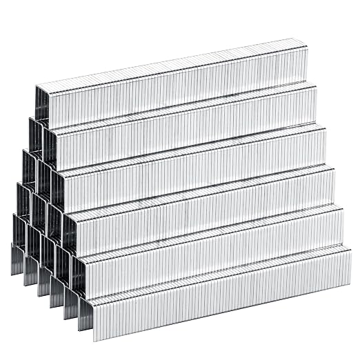 meite T50 Staples, 9/16 Inch Length Heavy Duty Staples for Staple Gun, Galvanized, 20 Gauge 3/8" Crown, Compatible with T50 Staple Gun, Ideal for Upholstery, Construction, Furniture (5,000 Counts)