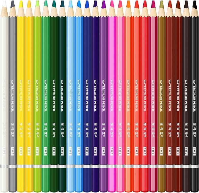 XDT Color Pencils 24 Piece Set, Soft Core Color Pencils, Pro Art Coloring&Drawing Supplies, Ideal For Kid Beginner Student Adults Artist