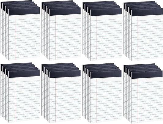 48 Pack Legal Pads 5 x 8 Inch White Notepads College Ruled Writing Pads | Perforated Memo Pads with Lined Paper for Office, School and Home; Ideal for Notes, Lists, Planning and Daily Writing