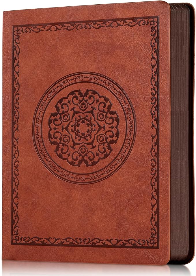 Fetinar 2026 Leather Vintage Journal Notebook,300 Pages,Leather Softcover Lined Journal Notebooks for Women Men,Notebook Journals for Writing Travel,Business,Office,5.7'' X 8.3'',Brown